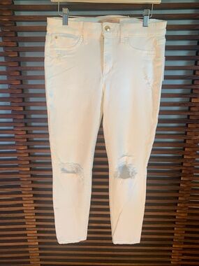 Joe's Jeans White Distressed Skinny Jeans